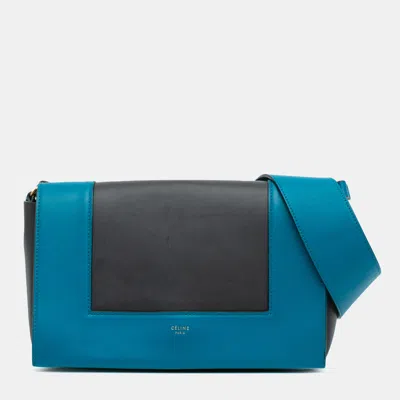 Pre-owned Celine Black Blue Leather Frame Shoulder Bag