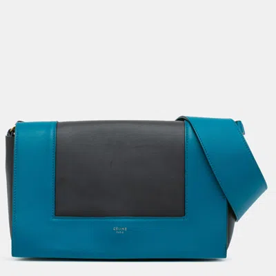 Pre-owned Celine Black Blue Leather Frame Shoulder Bag