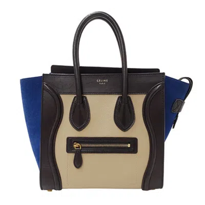 Pre-owned Celine Black Blue Leather Tote Bag () In Black, Blue