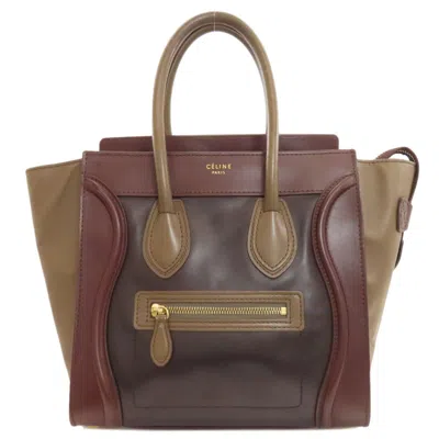 Pre-owned Celine Black Bordeaux Brown Leather Tote Bag ()