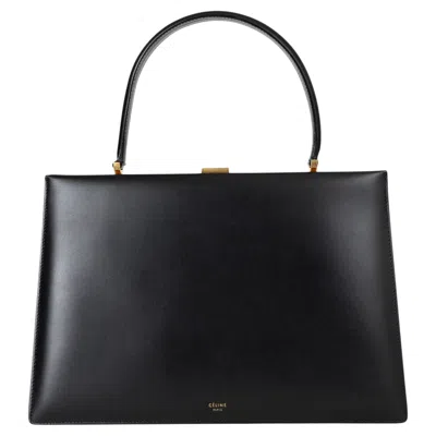 Pre-owned Celine Black Box Leather 2017 Clasp Medium Top Handle Bag