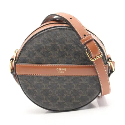 Pre-owned Celine Black Brown Coated Canvas Pvc Leather Shoulder Bag ()
