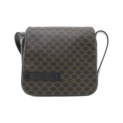 Pre-owned Celine Black Brown Coated Canvas Shoulder Bag ()