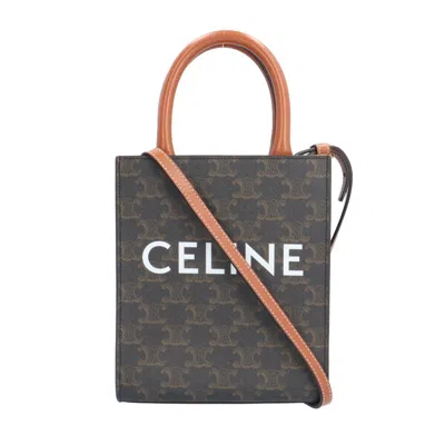 Pre-owned Celine Black Brown Coated Canvas Shoulder Bag () In Black, Brown
