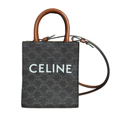 Pre-owned Celine Black Brown Coated Canvas Shoulder Bag () In Black, Brown