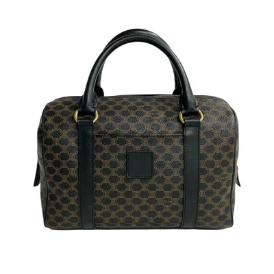 Pre-owned Celine Black Brown Leather Boston Bag Handbag () In Multi