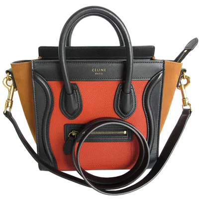 Pre-owned Celine Black Brown Leather Handbag Shoulder Bag () In Black, Brown