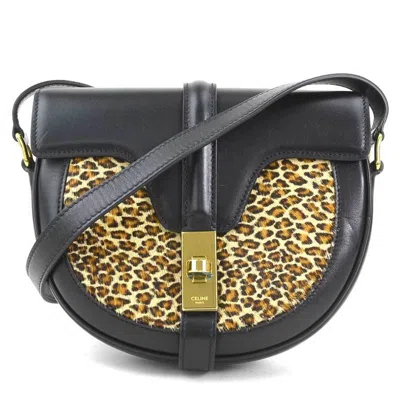 Pre-owned Celine Black Brown Leather Leather Shoulder Bag ()