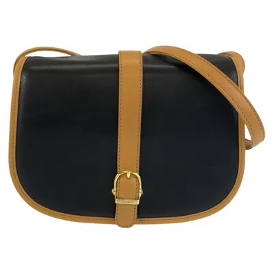 Pre-owned Celine Black Brown Leather Pochette Shoulder Bag () In Black, Brown