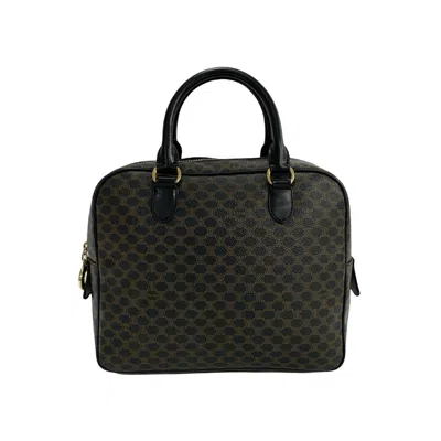 Pre-owned Celine Black Brown Leather Pvc Boston Bag Handbag ()