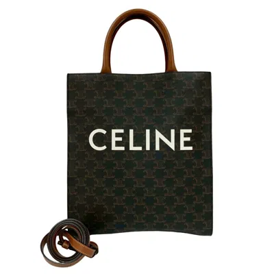 Pre-owned Celine Black Brown Leather Pvc Handbag Shoulder Bag ()