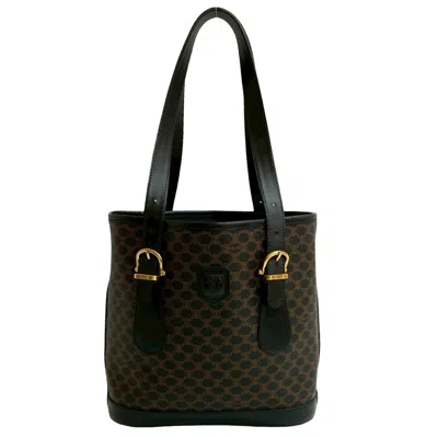Pre-owned Celine Black Brown Leather Pvc Handbag Shoulder Bag Tote Bag ()