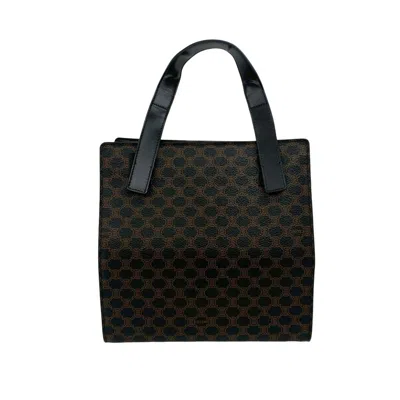 Pre-owned Celine Black Brown Leather Pvc Handbag Tote Bag ()