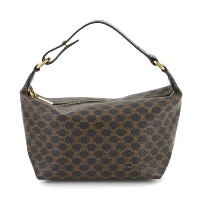 Pre-owned Celine Black Brown Leather Pvc Handbag Vanity Bag ()