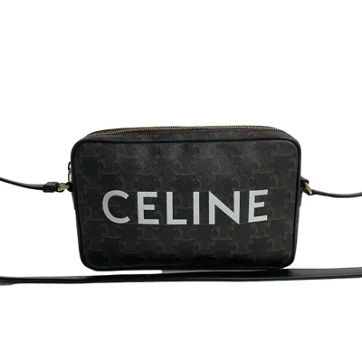 Pre-owned Celine Black Brown Leather Pvc Pochette Shoulder Bag ()