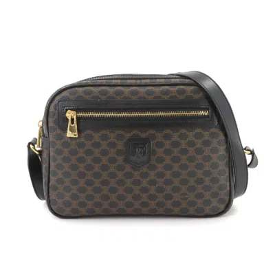 Pre-owned Celine Black Brown Leather Pvc Shoulder Bag ()