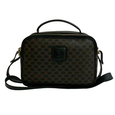 Pre-owned Celine Black Brown Leather Pvc Shoulder Bag ()