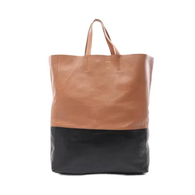 Pre-owned Celine Black Brown Leather Tote Bag () In Multi