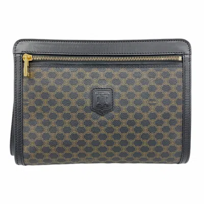 Pre-owned Celine Black Brown Pvc Clutch Bag () In Multi