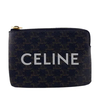 Pre-owned Celine Black Brown Pvc Coin Purse/coin Case () In Multi