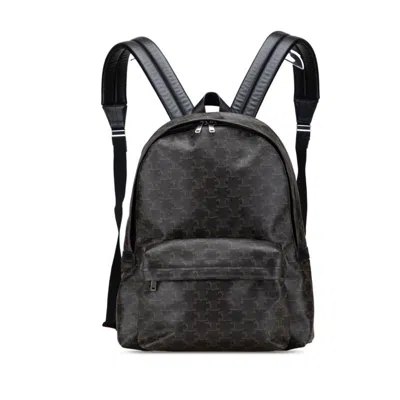 Pre-owned Celine Black Brown Pvc Leather Backpack () In Multi