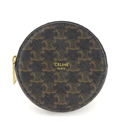 Pre-owned Celine Black Brown Pvc Leather Coin Purse/coin Case ()
