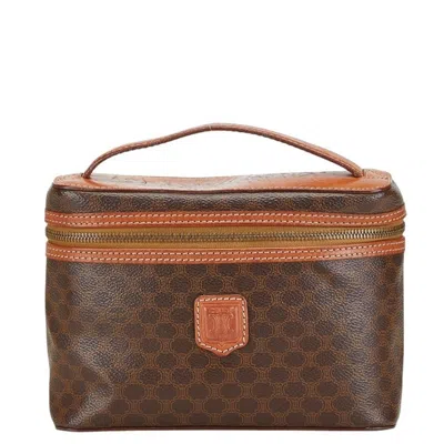 Pre-owned Celine Black Brown Pvc Leather Handbag Pouch Vanity Bag ()