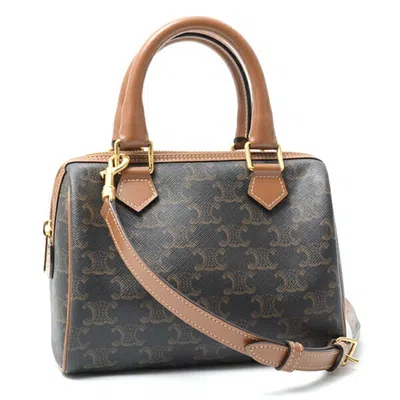 Pre-owned Celine Black Brown Pvc Leather Handbag Shoulder Bag ()