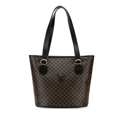Pre-owned Celine Black Brown Pvc Leather Handbag Tote Bag ()