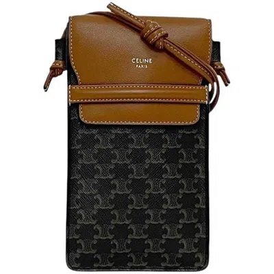 Pre-owned Celine Black Brown Pvc Leather Pochette Shoulder Bag () In Multi