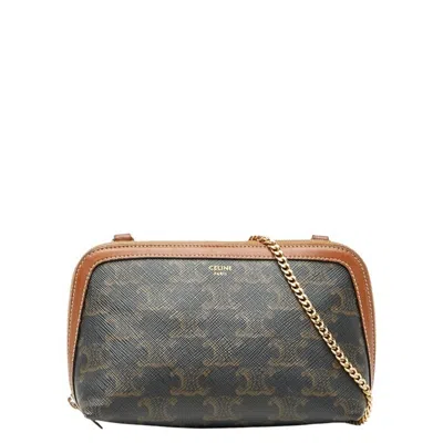 Pre-owned Celine Black Brown Pvc Leather Shoulder Bag () In Multi