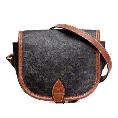 Pre-owned Celine Black Brown Pvc Leather Shoulder Bag () In Multi