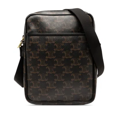 Pre-owned Celine Black Brown Pvc Leather Shoulder Bag () In Multi