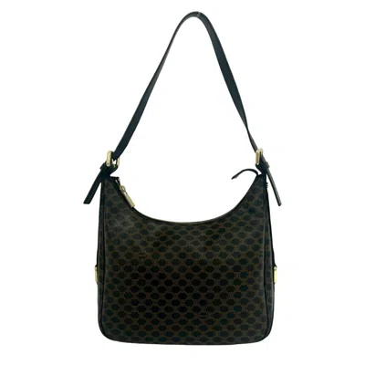 Pre-owned Celine Black Brown Pvc Leather Shoulder Bag Tote Bag () In Black, Brown