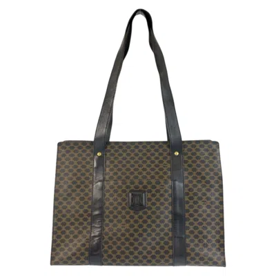 Pre-owned Celine Black Brown Pvc Leather Shoulder Bag Tote Bag () In Multi