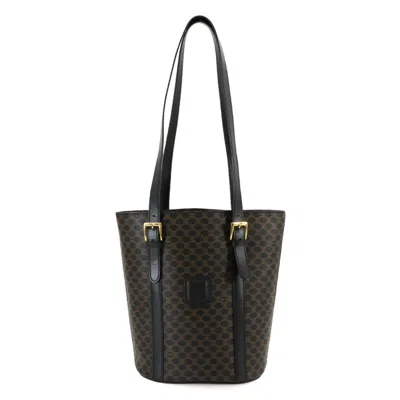 Pre-owned Celine Black Brown Pvc Leather Tote Bag ()