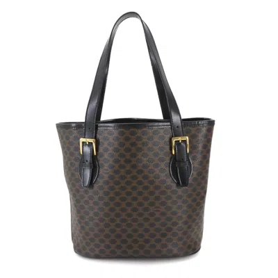 Pre-owned Celine Black Brown Pvc Leather Tote Bag ()