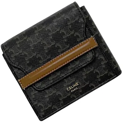 Pre-owned Celine Black Brown Pvc Leather Wallet (bi-fold) ()