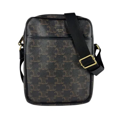 Pre-owned Celine Black Brown Pvc Messenger Bag Shoulder Bag () In Multi