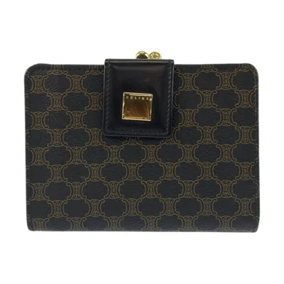 Pre-owned Celine Black Brown Wallet (bi-fold) () In Multi