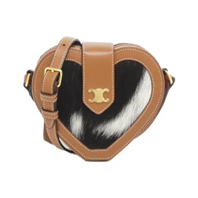 Pre-owned Celine Black Brown White Leather Shoulder Bag ()