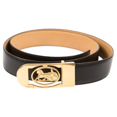 Pre-owned Celine Black Caleche Leather Belt