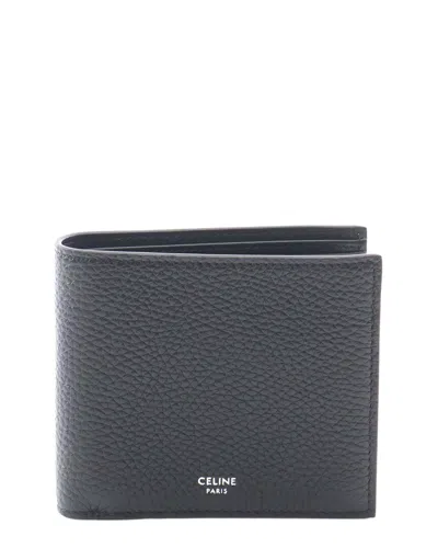 Celine Black Calfskin Bifold Wallet (authentic Pre-loved) In Blue