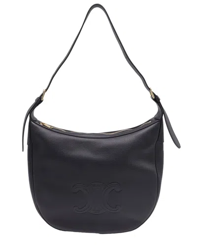 Celine Black Calfskin Leather Medium Heloise Hobo Shoulder Bag (authentic Pre-  Loved)