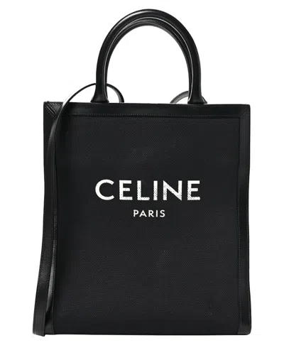 Celine Black Calfskin Leather Small Vertical Cabas (authentic Pre-loved)