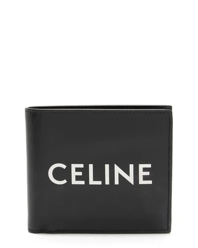 CELINE CELINE BLACK CALFSKIN LOGO BIFOLD WALLET (AUTHENTIC PRE-LOVED)