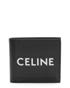 Celine Black Calfskin Logo Bifold Wallet (authentic Pre-loved) In Black