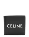 Celine Black Calfskin Logo Bifold Wallet (authentic Pre-loved) In Black