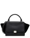 Celine Black Calfskin Small Trapeze Bag (authentic Pre-loved) In Black