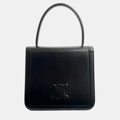 Pre-owned Celine Black Calfskin Triomphe Top Handle Bag